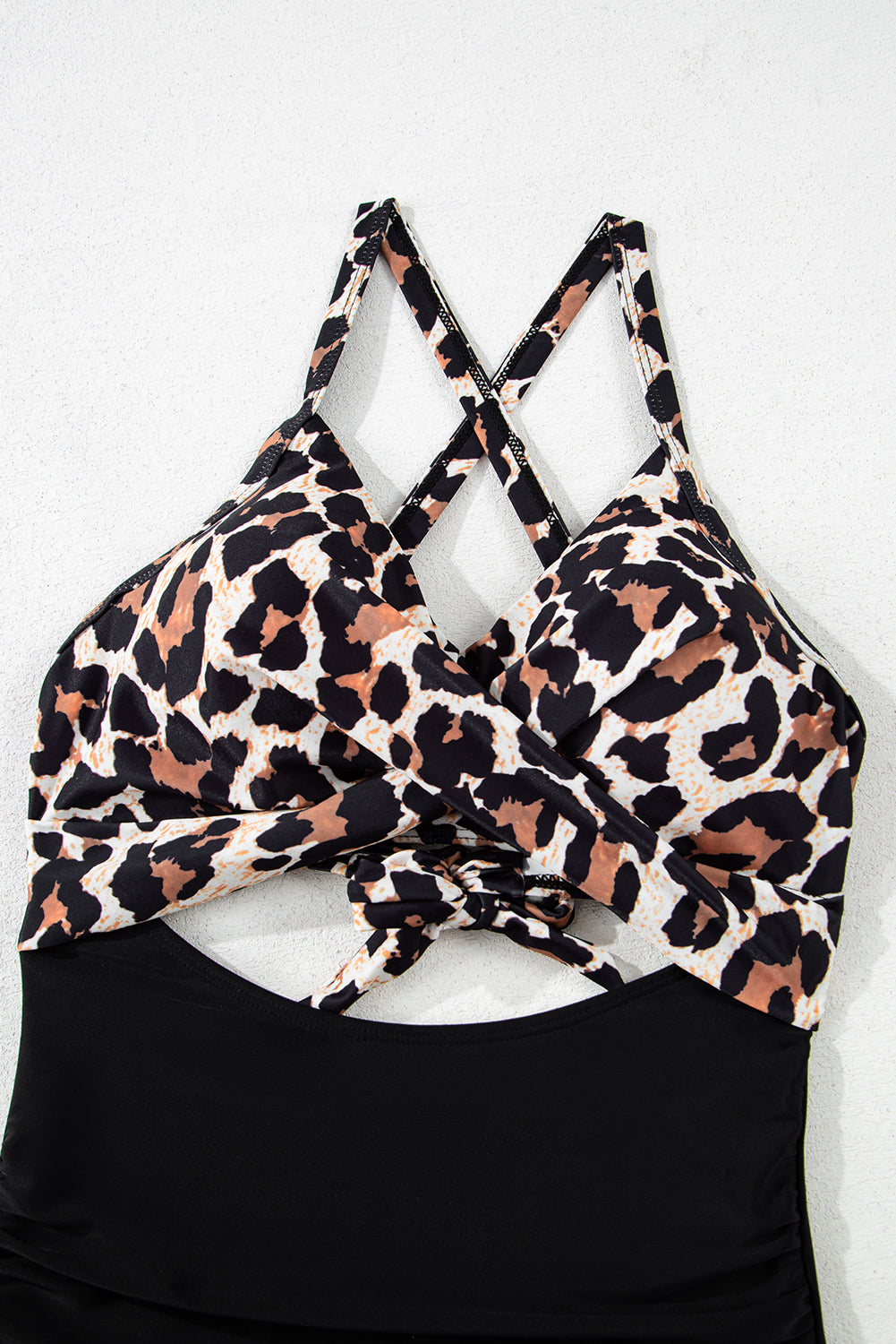 Two-Tone Crossed Cutout Backless Monokini | Pink & Black | UK 8-22