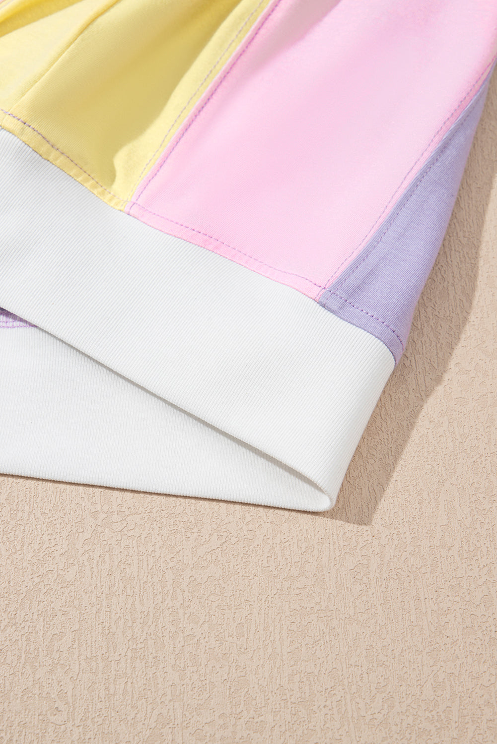 Women's Colour Block Patchwork Oversized T-Shirt Half Sleeve | Purple at LivelyLooks