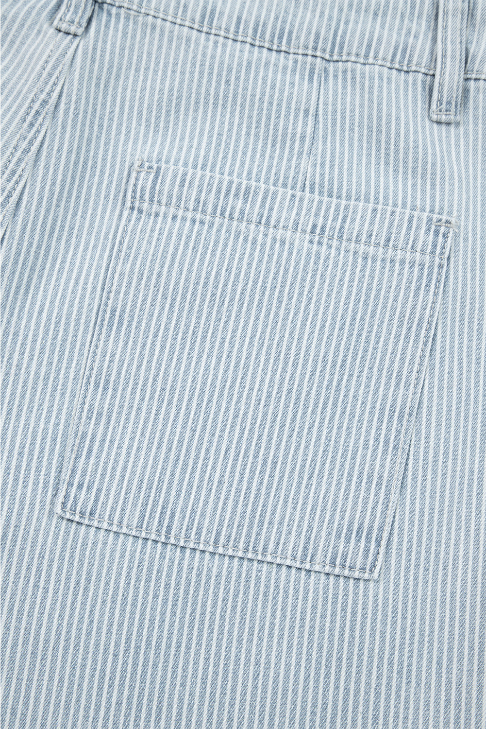 Women's Women's Stripe Wide Leg Jeans Button Flap Pocket Cuffed Hem Sizes 4-16 at LivelyLooks