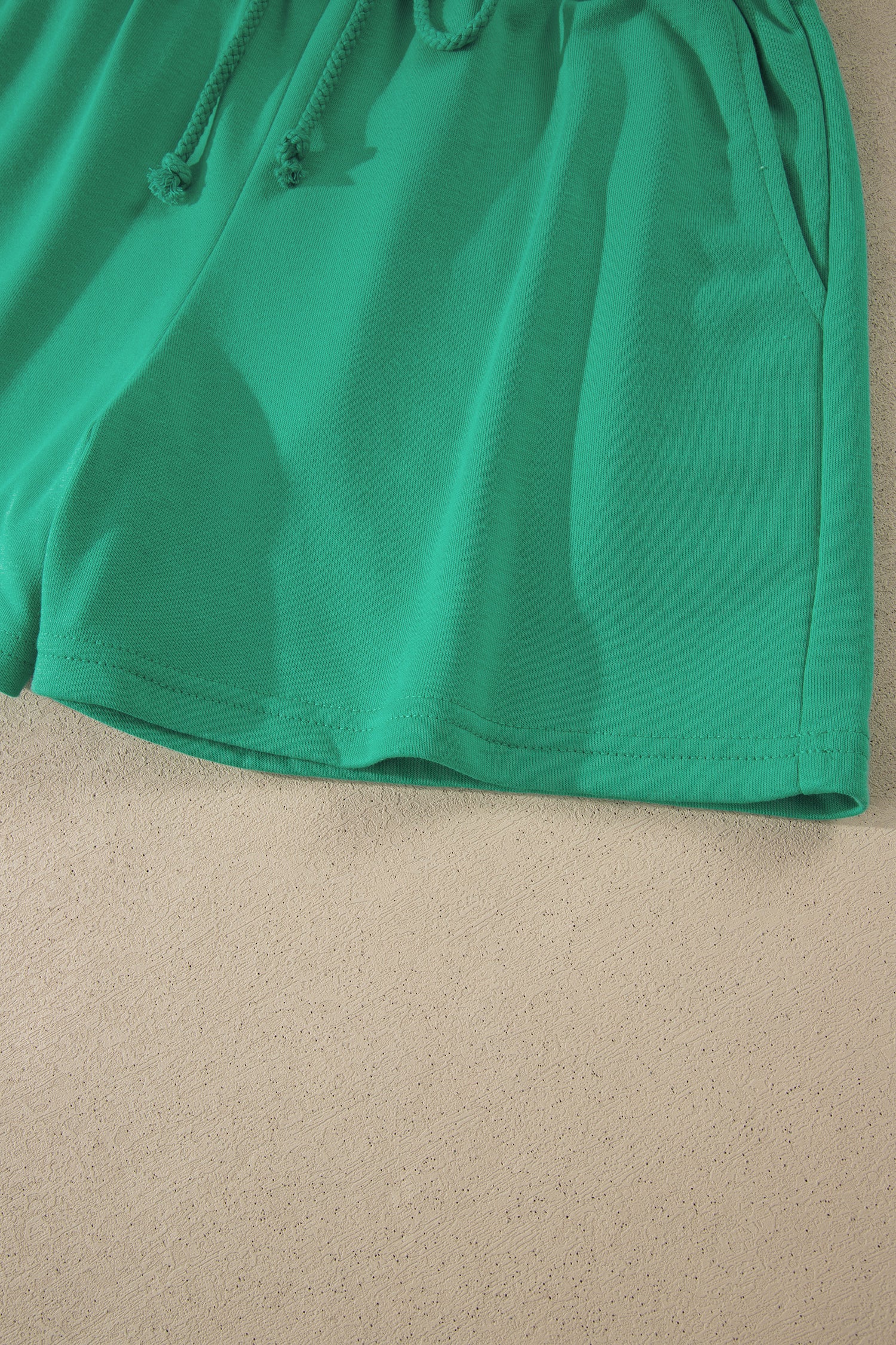 Loose Tee Drawstring Shorts Co-ord Set Mist Blue Sea Green S-XL