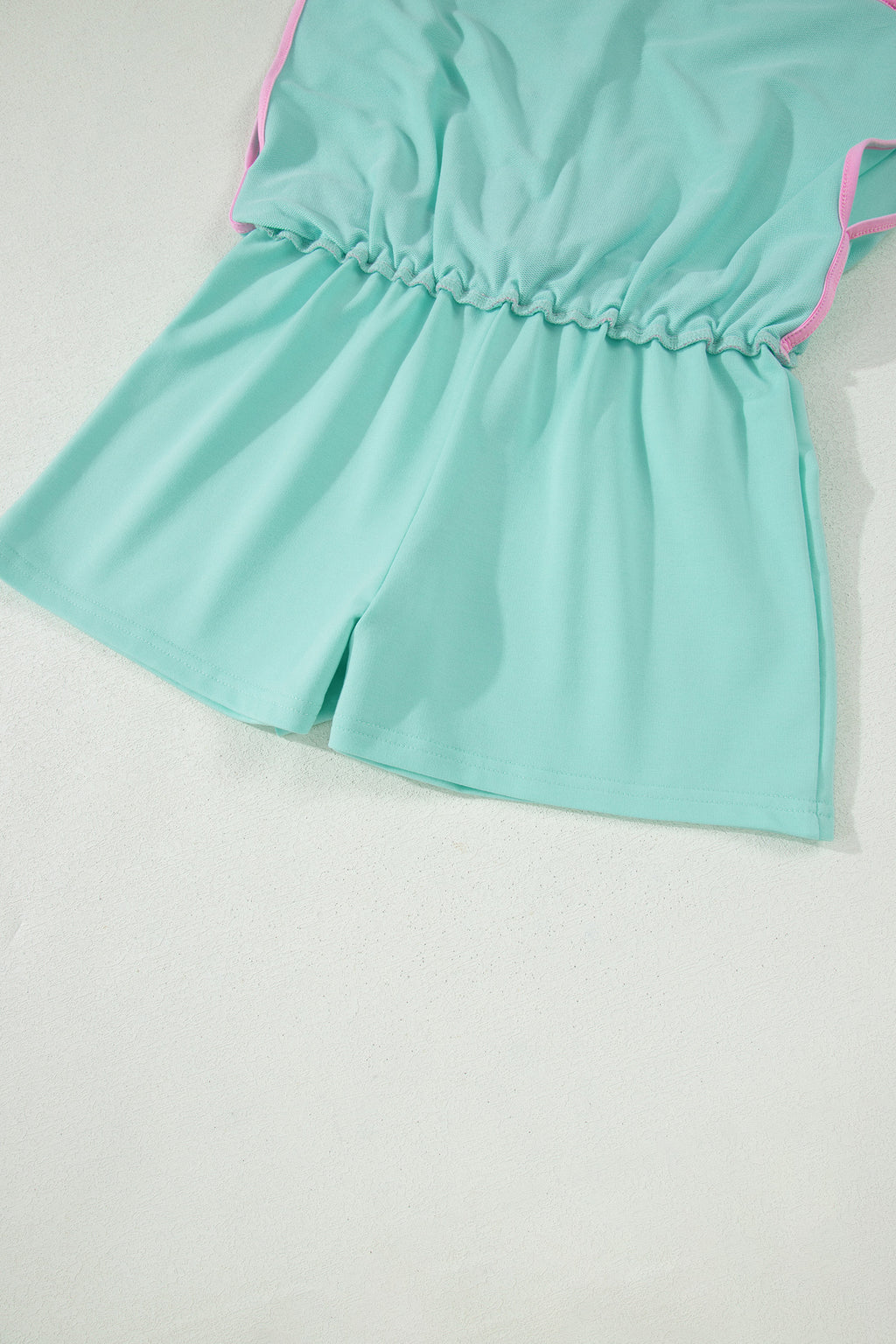 Colourblock Drop Shoulder T-Shirt & Skort 2-Piece Set Beige Black Green