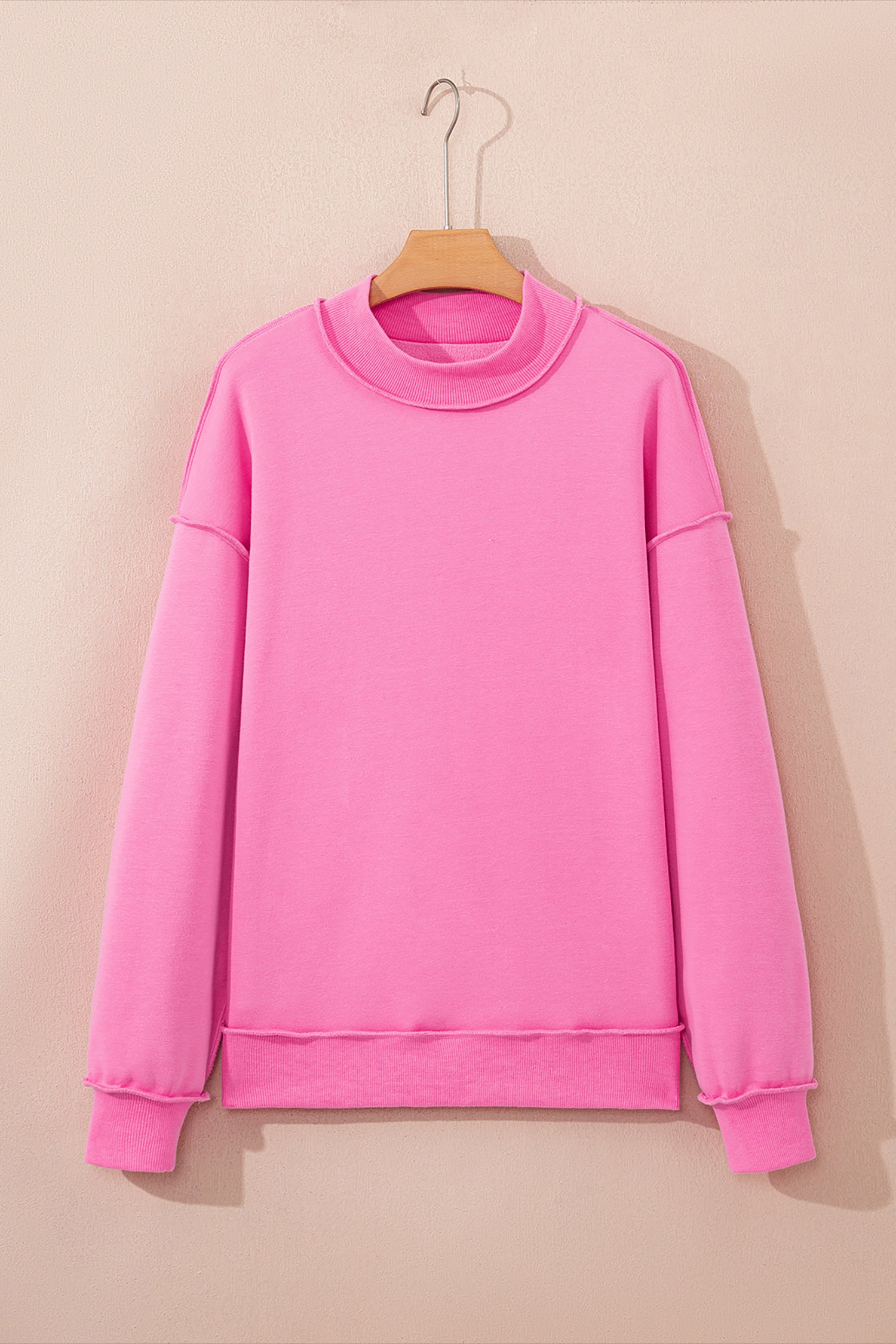 Carrot Oversized Reversible Sweatshirt Drop Shoulder Mock Neck Women S-XL