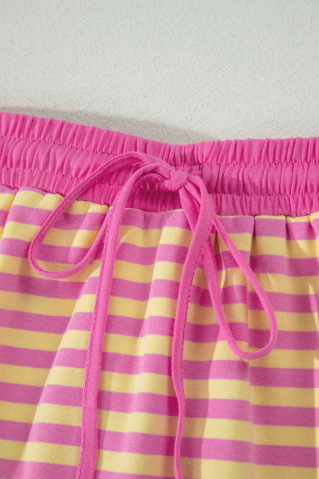 Striped Short Sleeve Top & Mini Skirt Set – Pink & Blue