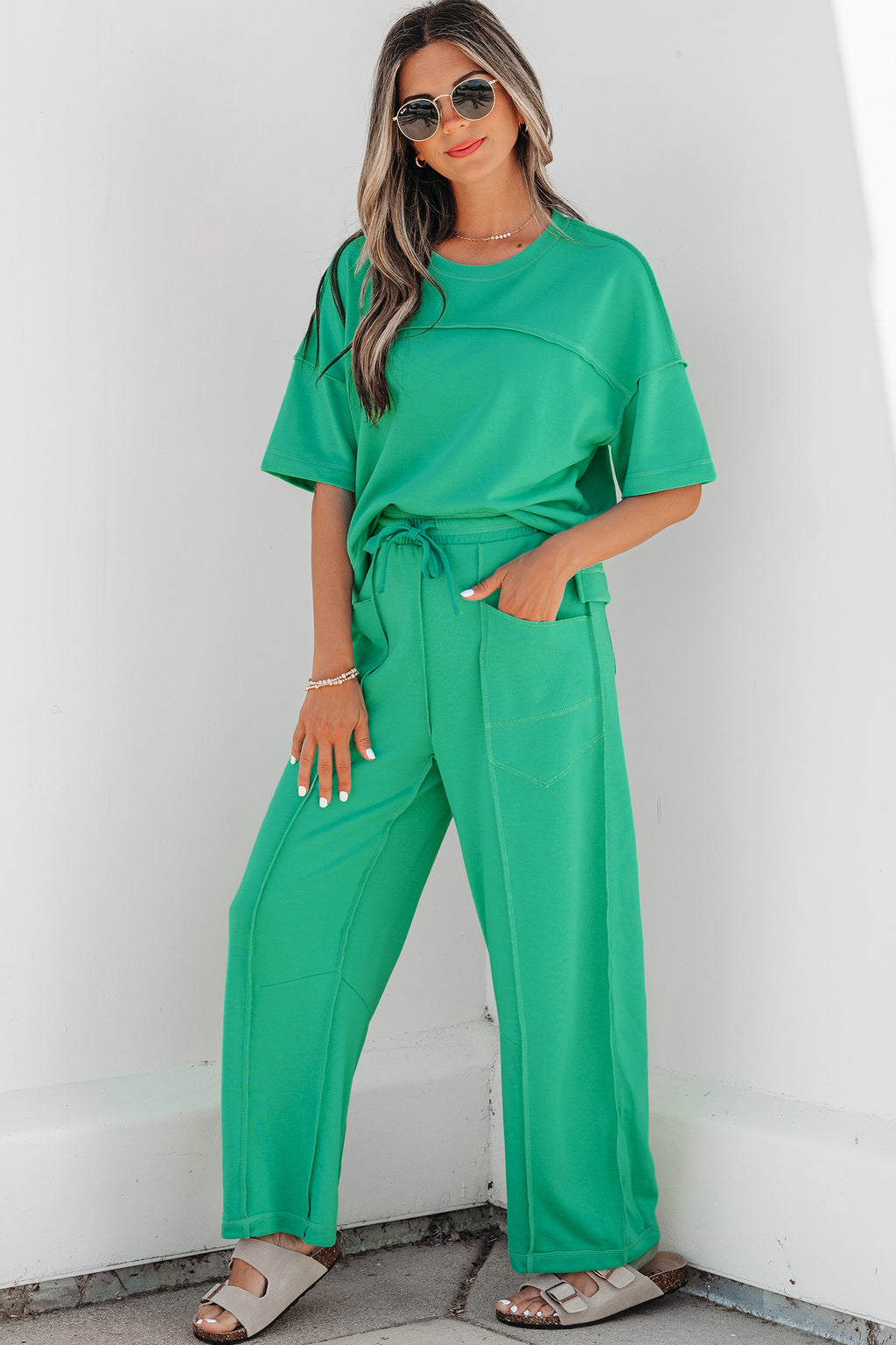 Drop Shoulder Boxy Tee & Barrel Pants Co-ord Set | Multiple Colours | UK 8–26