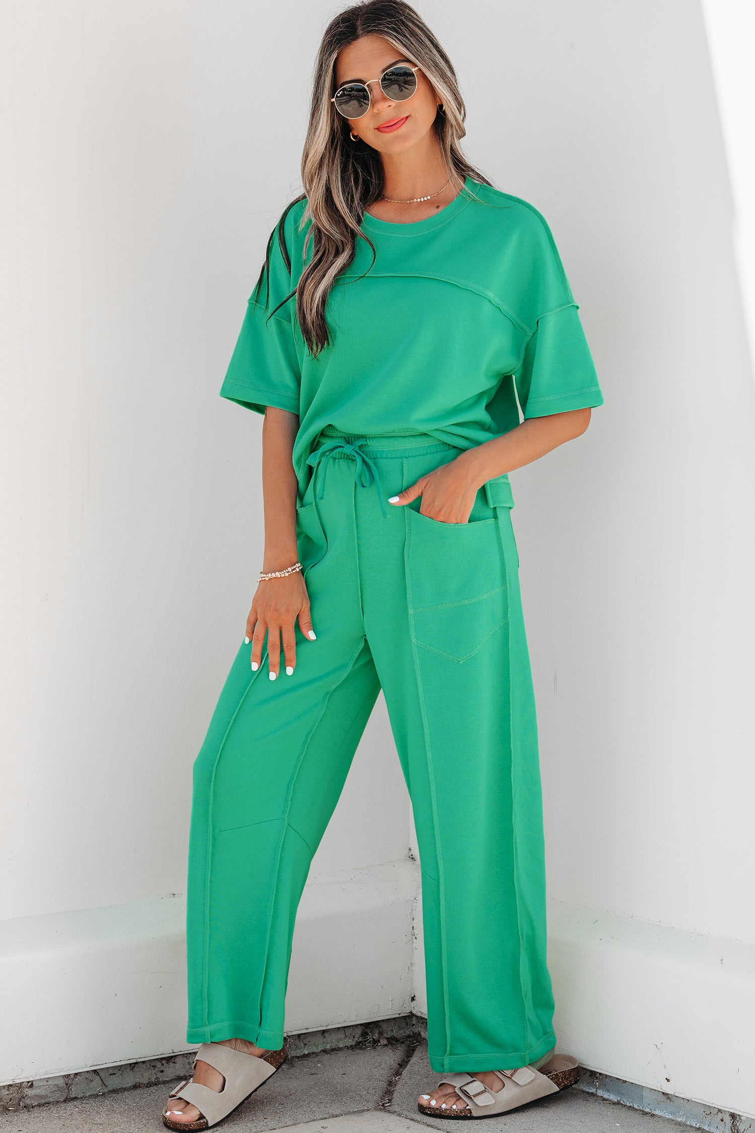 Drop Shoulder Boxy Tee & Barrel Pants Co-ord Set | Multiple Colours | UK 8–26