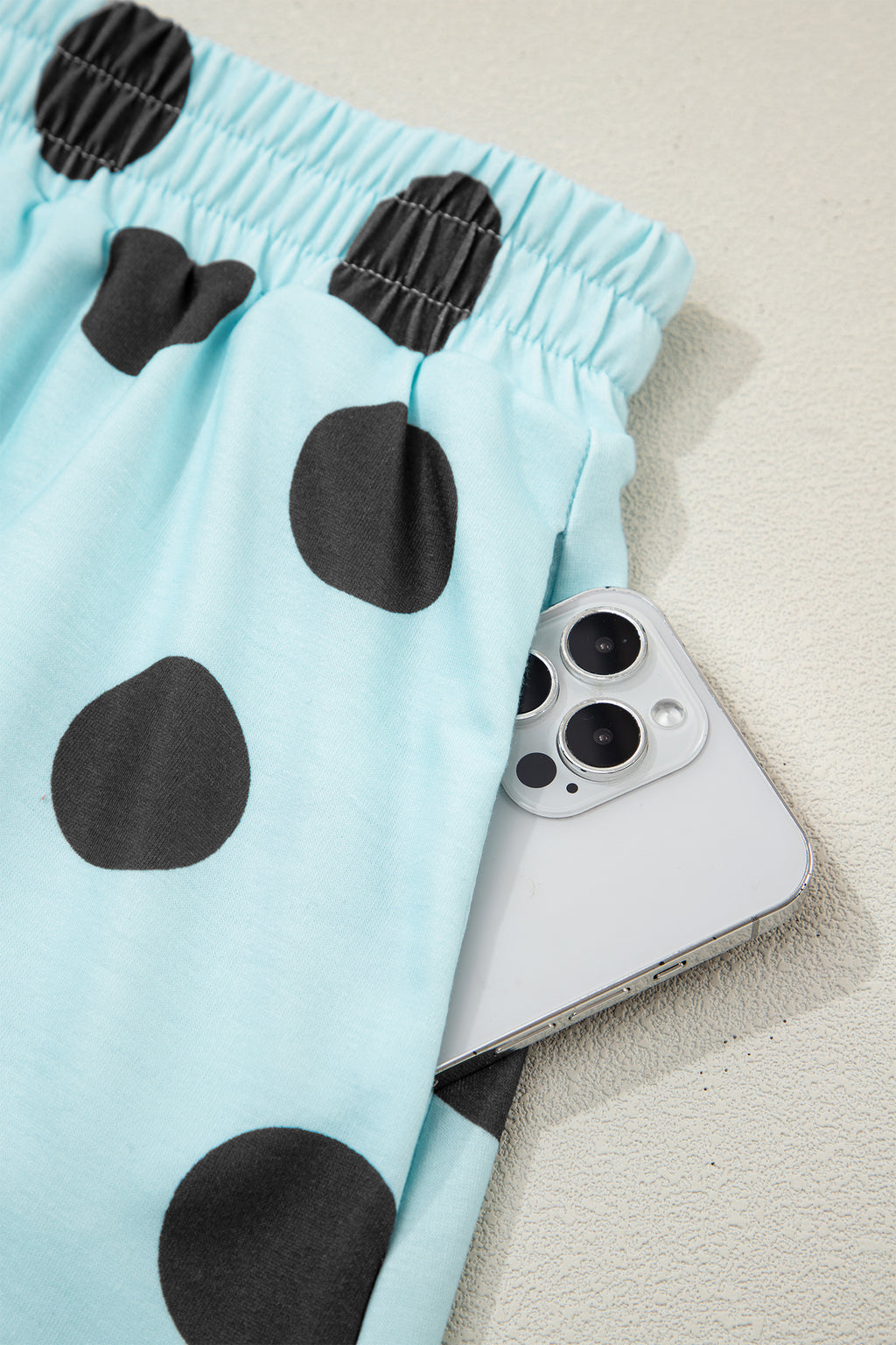 Polka Dot Short Sleeve Top & Casual Skort 2pcs Outfit | White, Pink & Sky Blue
