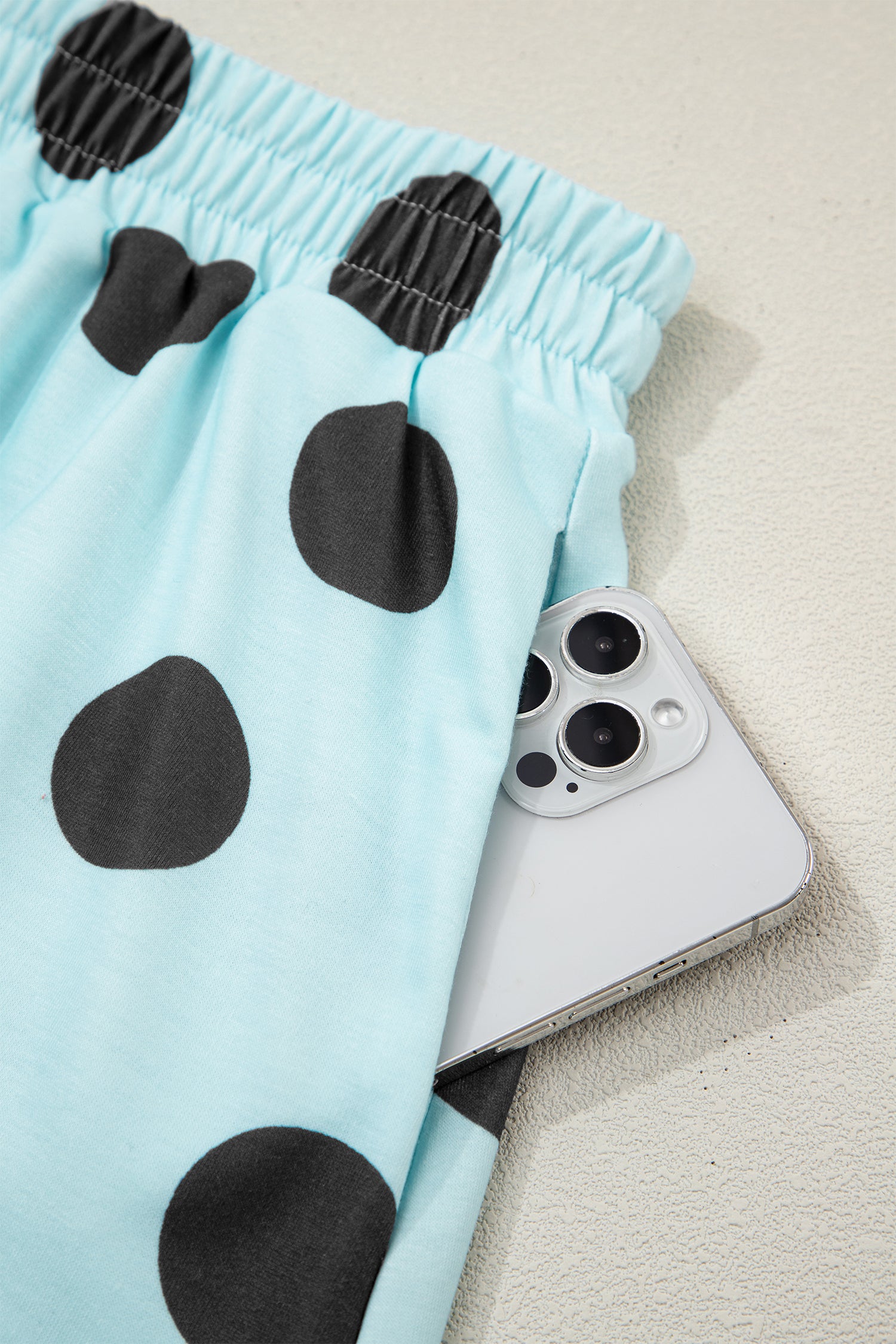 Polka Dot Short Sleeve Top & Casual Skort 2pcs Outfit | White, Pink & Sky Blue