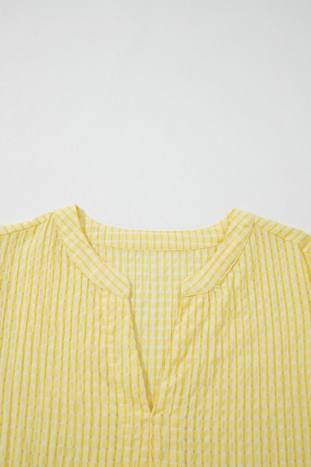 Dusk Blue & Yellow Gingham Bow Tie V-Neck Tiered Midi Dress | Pockets
