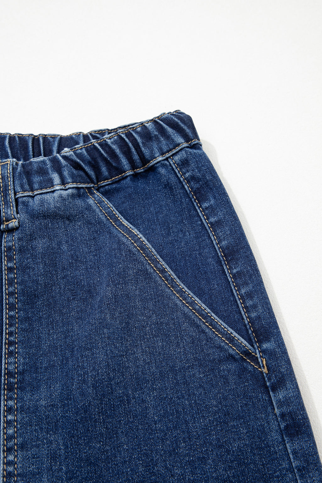 Shop Drawstring Seam Detail Raw Hem Wide Leg Denim Jeans UK 8-22 at LivelyLooks