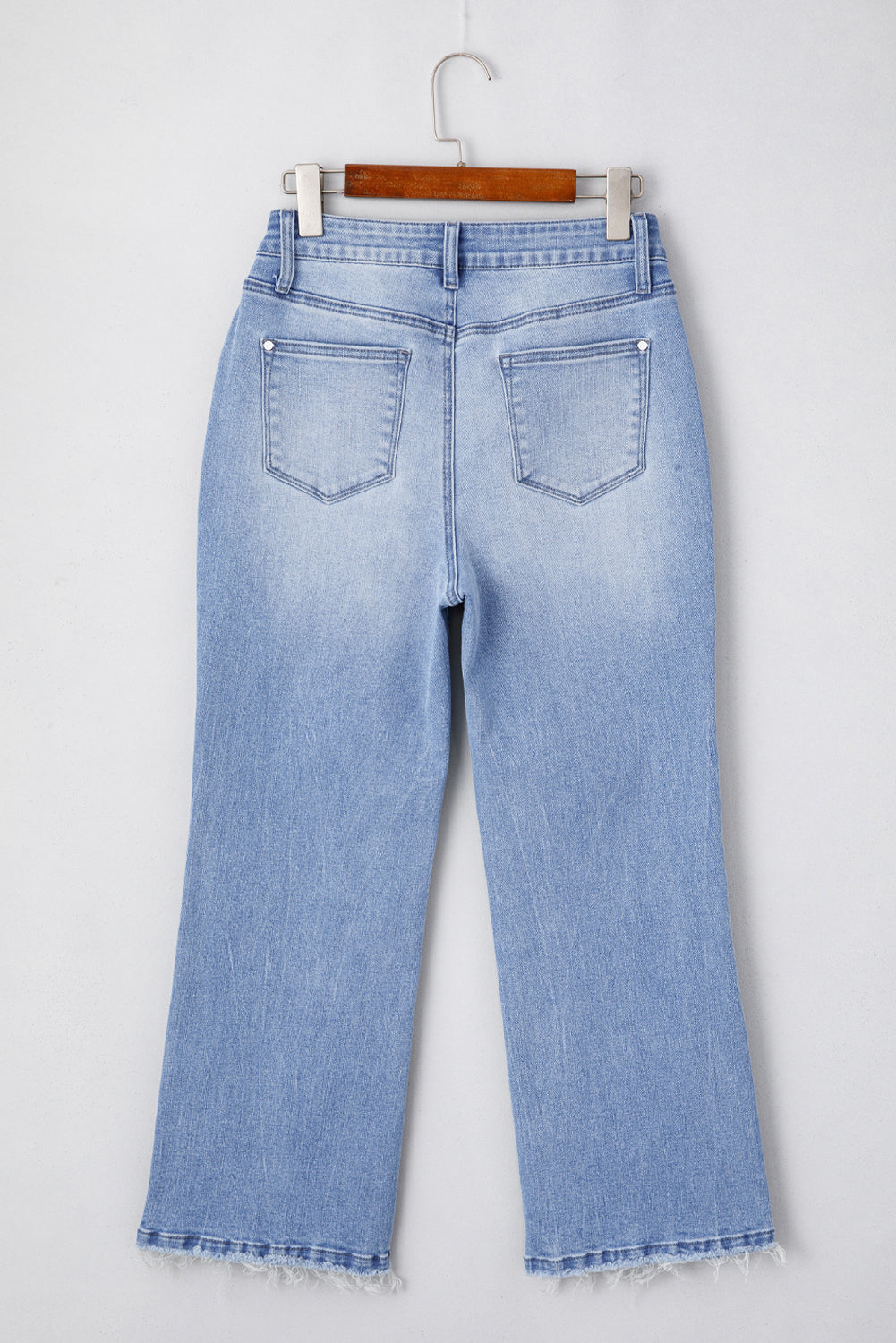 Women's Women's Mineral Wash Flared Jeans Raw Hem High Waist Sizes 4-16 at LivelyLooks