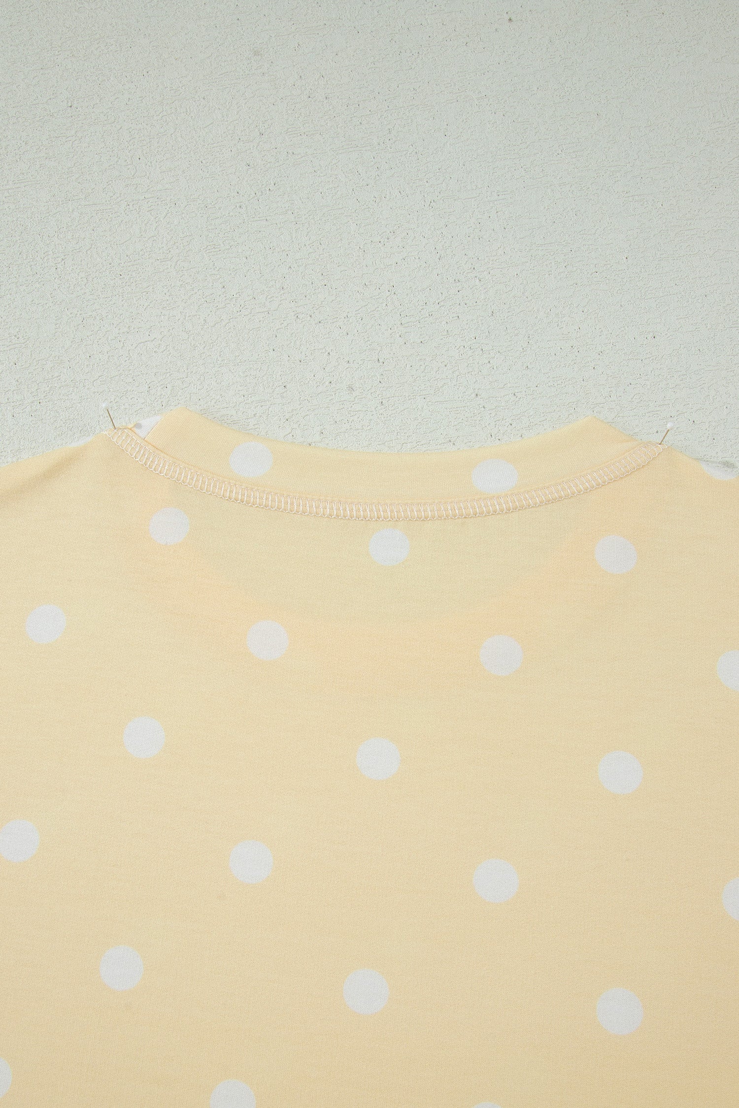 LivelyLooks White Polka Dot Exposed Seam Loose Tee & Drawstring Shorts Set S-XL women's fashion