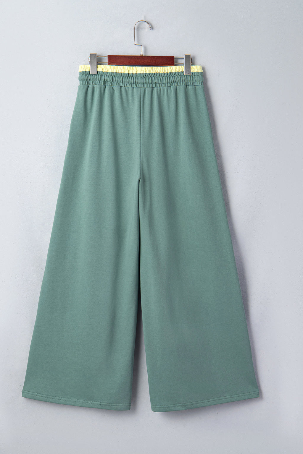 Women's Green Floral Patchwork Wide Leg Pants | Boho Drawstring Waist at LivelyLooks