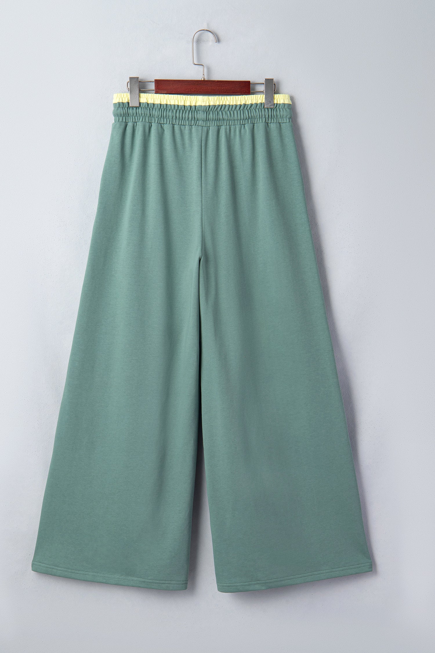 Women's Green Floral Patchwork Wide Leg Pants | Boho Drawstring Waist at LivelyLooks
