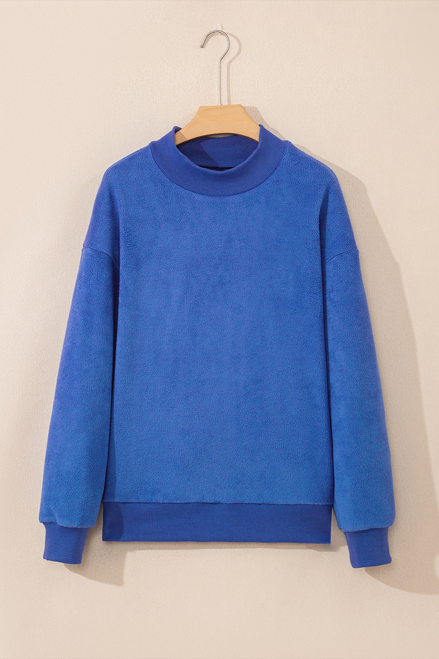 Carrot Oversized Reversible Sweatshirt Drop Shoulder Mock Neck Women S-XL
