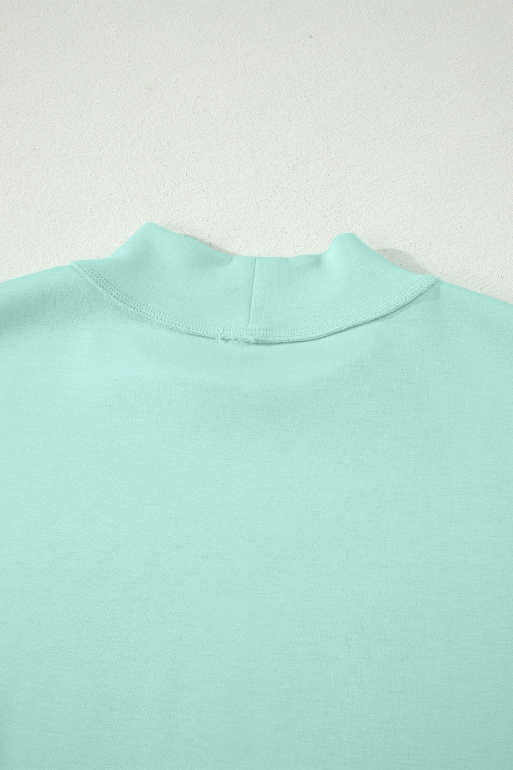 Exposed Seam Mock Neck Oversized Tee & Shorts Set – Mist Blue