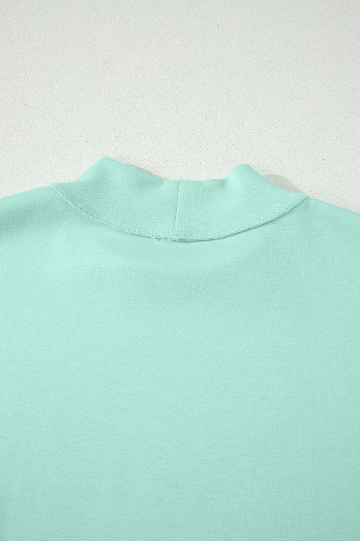 Exposed Seam Mock Neck Oversized Tee & Shorts Set – Mist Blue