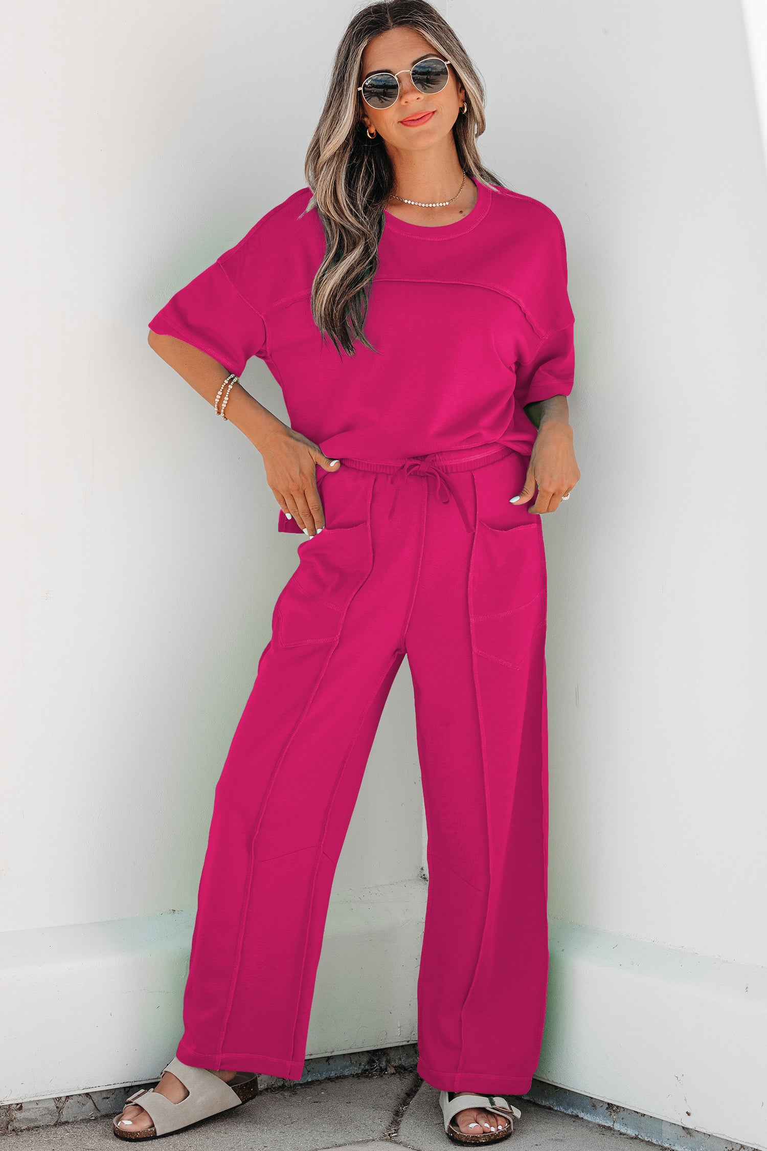 Drop Shoulder Boxy Tee & Barrel Pants Co-ord Set | Multiple Colours | UK 8–26