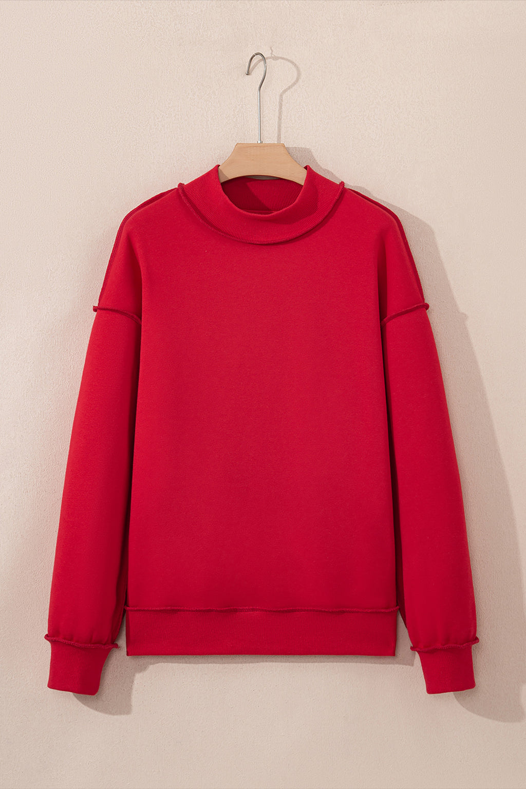 Carrot Oversized Reversible Sweatshirt Drop Shoulder Mock Neck Women S-XL