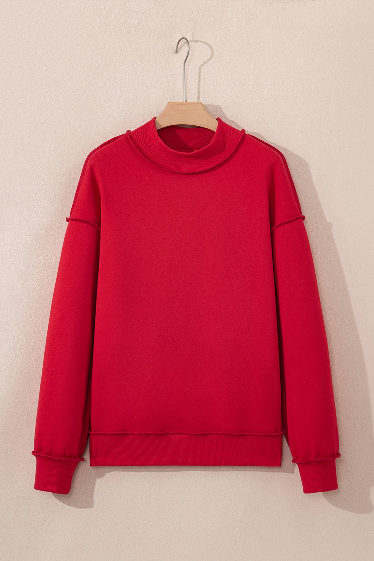 Carrot Oversized Reversible Sweatshirt Drop Shoulder Mock Neck Women S-XL