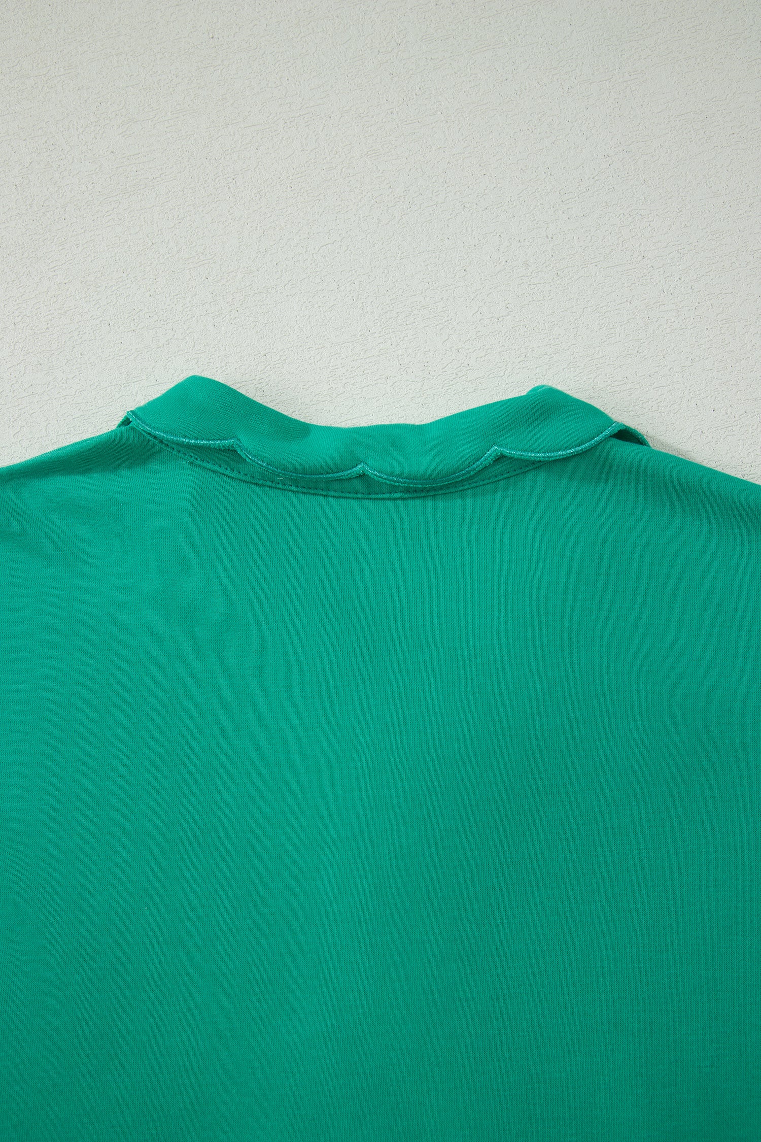 Women's Polo Collar Snap Button Scallop Hem Mini Dress | Beau Blue & Sea Green | UK 8-22 at LivelyLooks