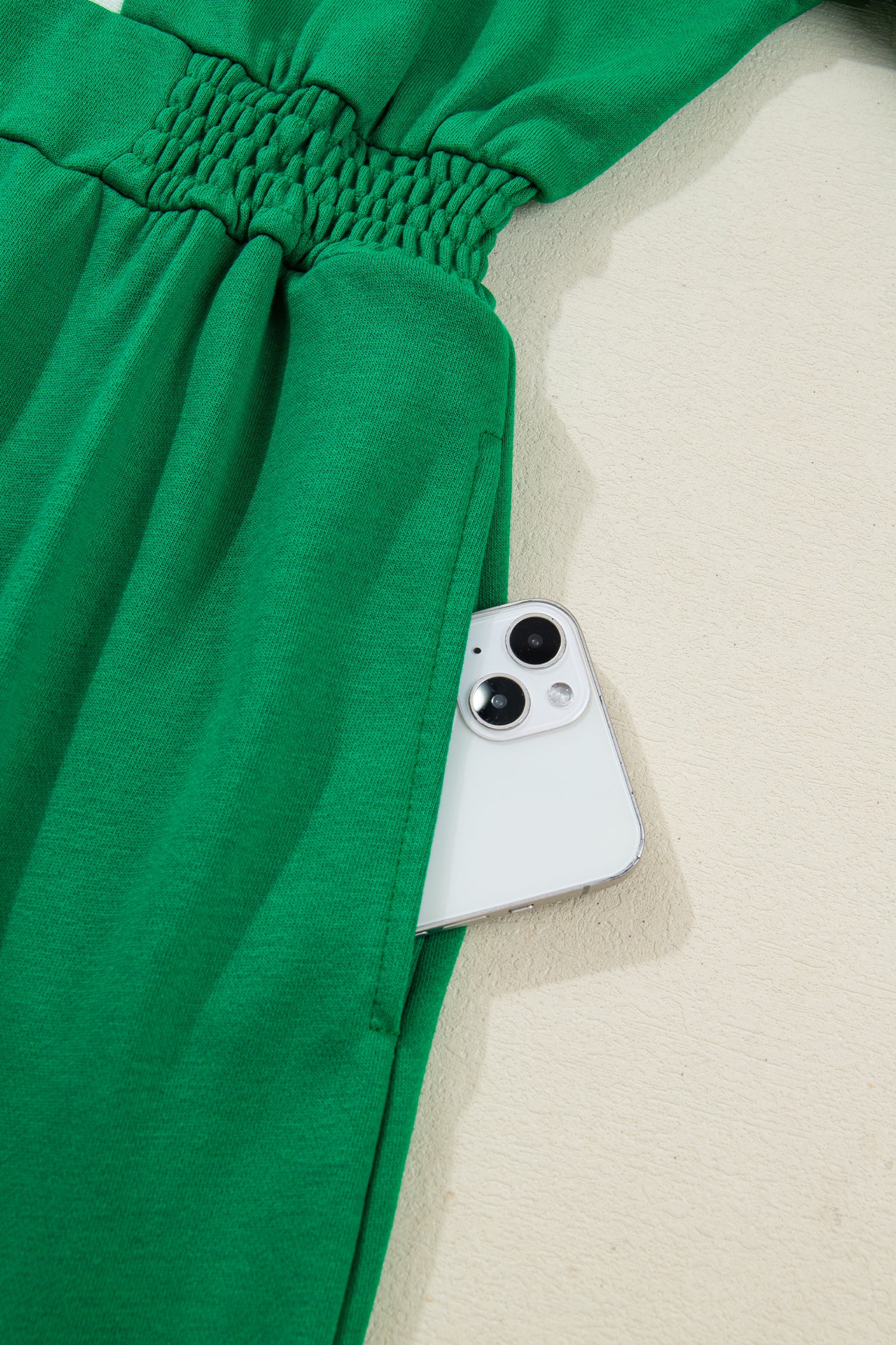 Bright Green Contrast Patchwork Half Zip Elastic Waist Mini Dress S-XL