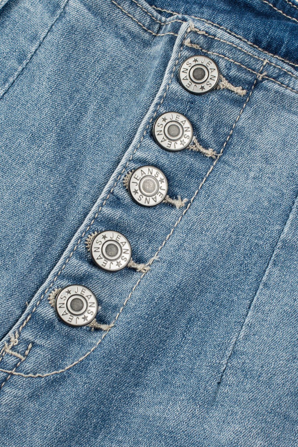 Women's Women's Medium Wash Straight Jeans Multi Button Loose Leg Sizes 6-16 at LivelyLooks