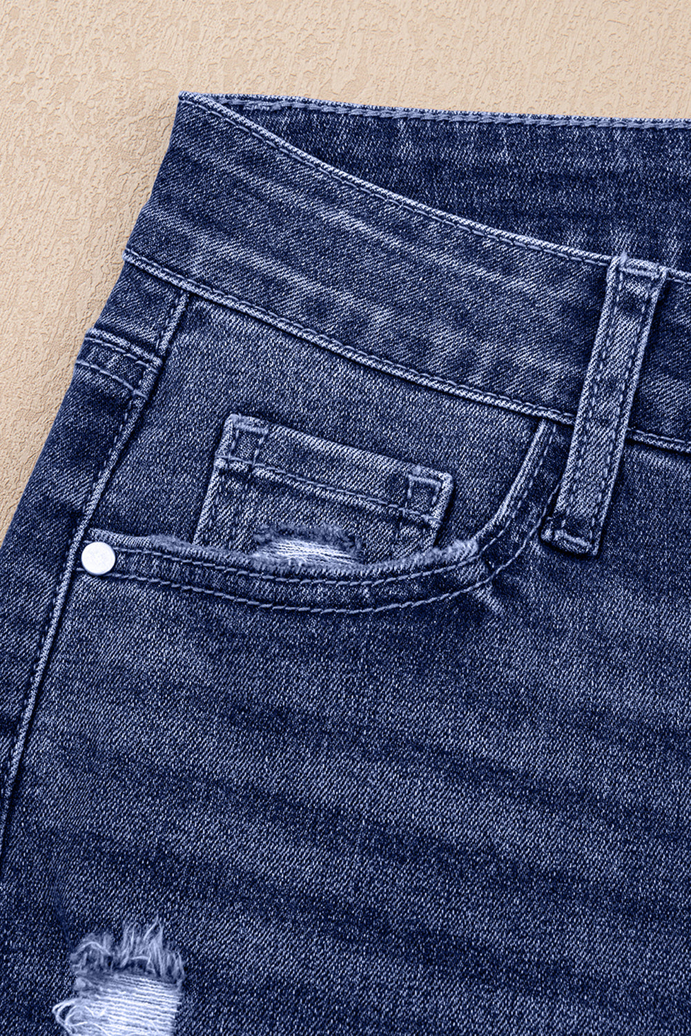 Women's Women's Distressed Straight Jeans Folded Cuffs High Waist Western Sizes 4-16 at LivelyLooks