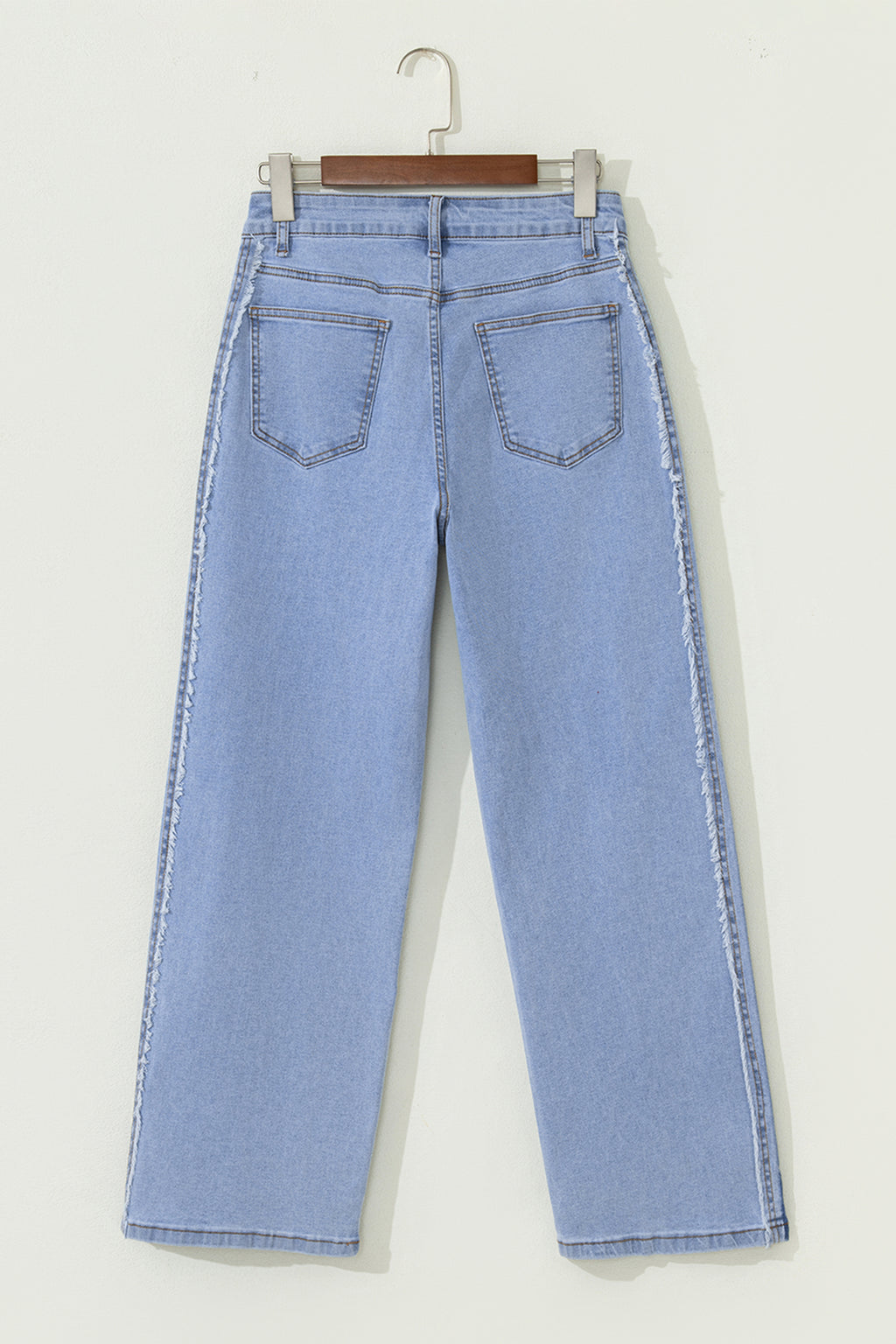 Women's Women's Patchwork Shift Jeans Contrast Stripe Frayed Side Panel Sizes 4-16 at LivelyLooks