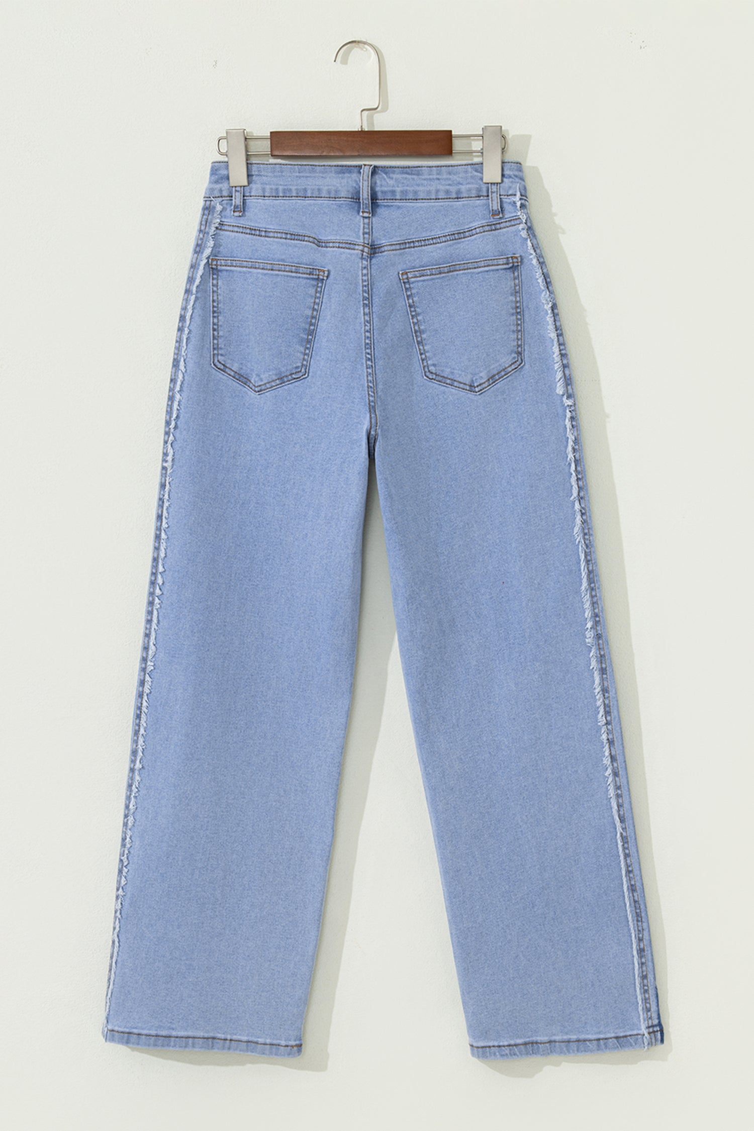 Women's Women's Patchwork Shift Jeans Contrast Stripe Frayed Side Panel Sizes 4-16 at LivelyLooks