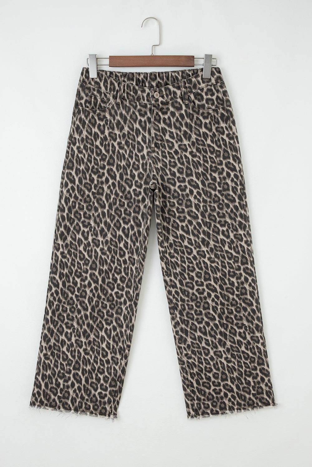 Shop Yellow Leopard Print Straight Loose Leg Jeans UK 8-20 at LivelyLooks