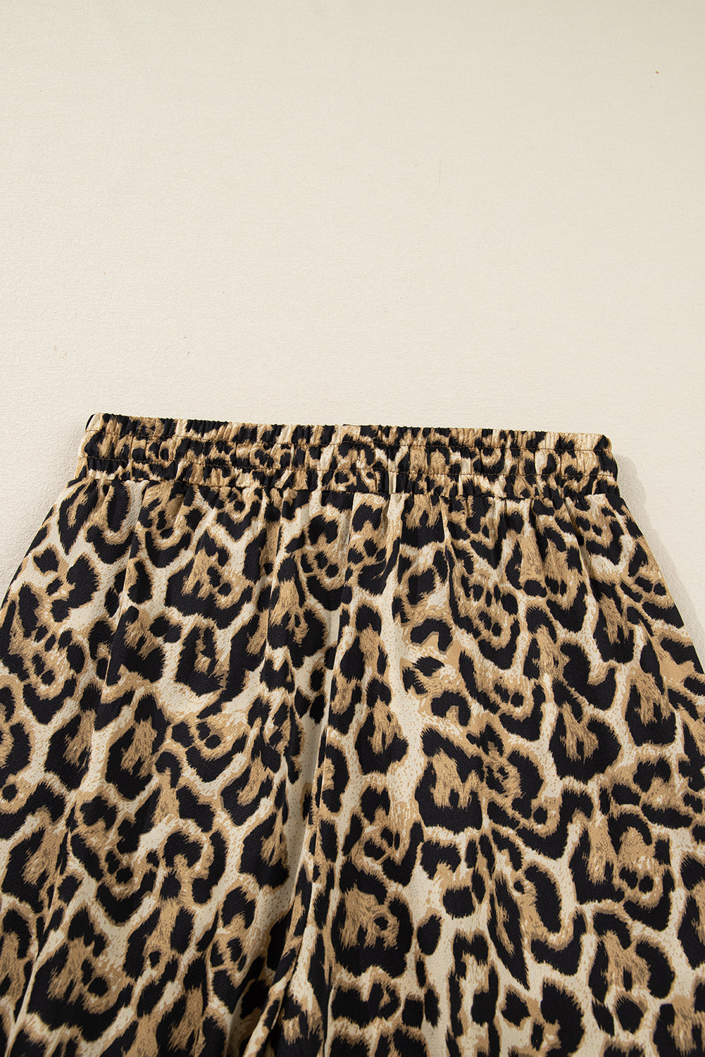 Brown Leopard Collared 3/4 Sleeve Shirt & Loose Pants Two Piece Set | UK 8–22