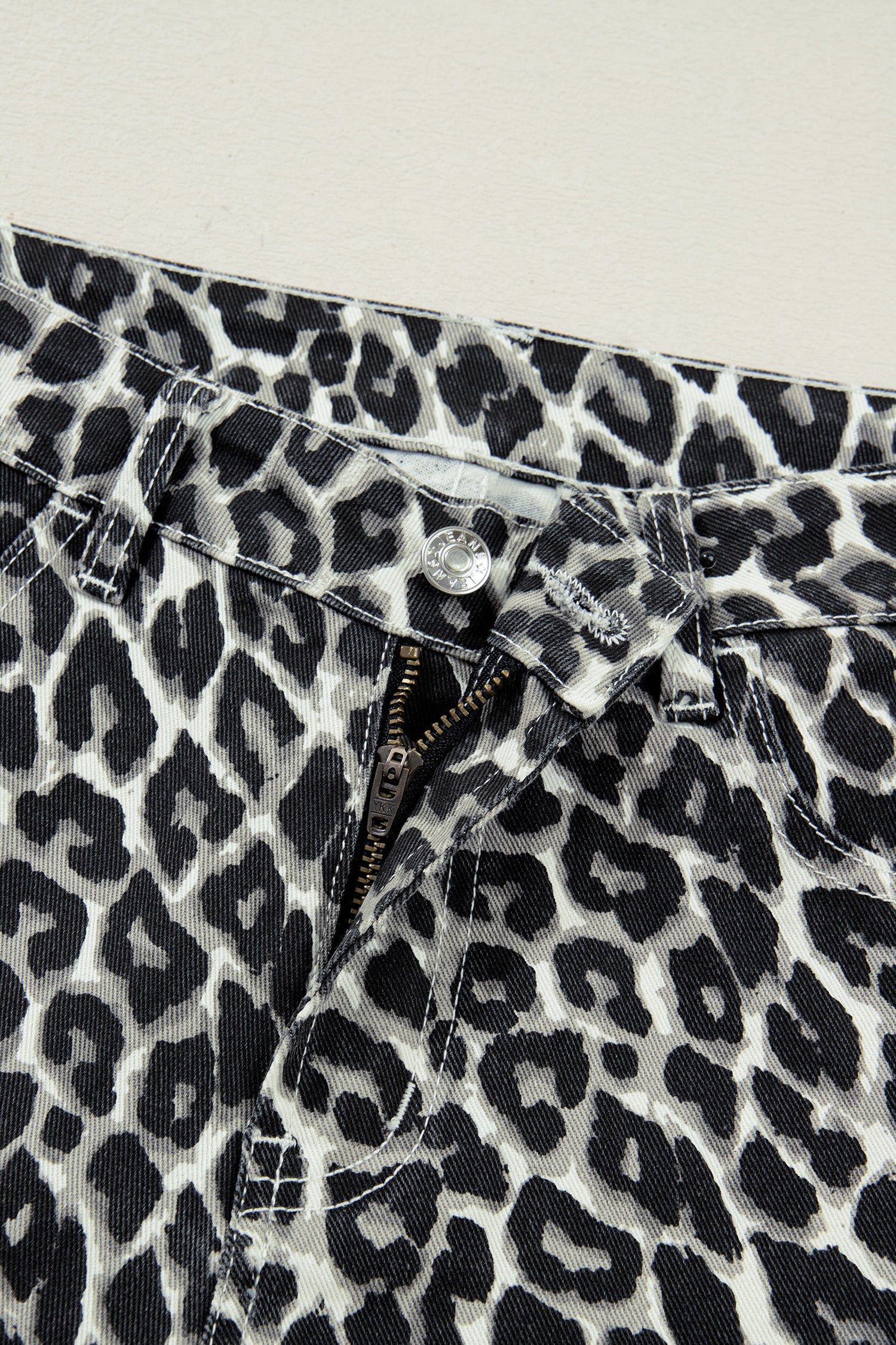 Shop Black Leopard Print Barrel Jeans UK 8-20 at LivelyLooks