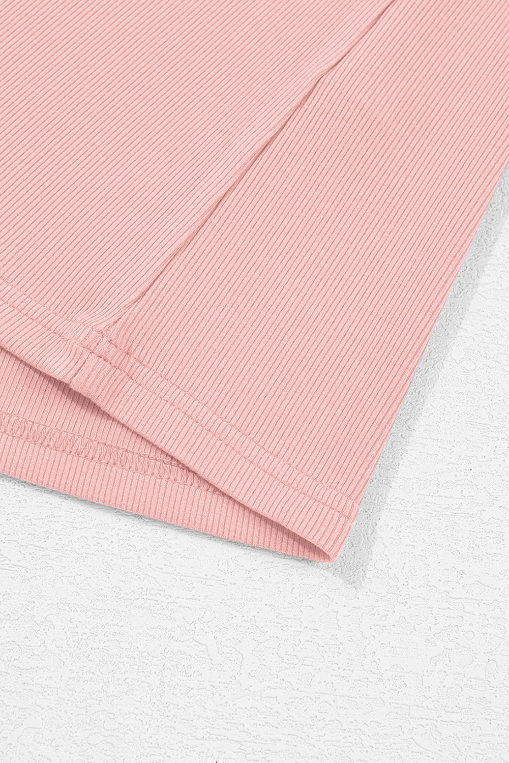 Ribbed Pearl Beaded Puff Sleeve Top