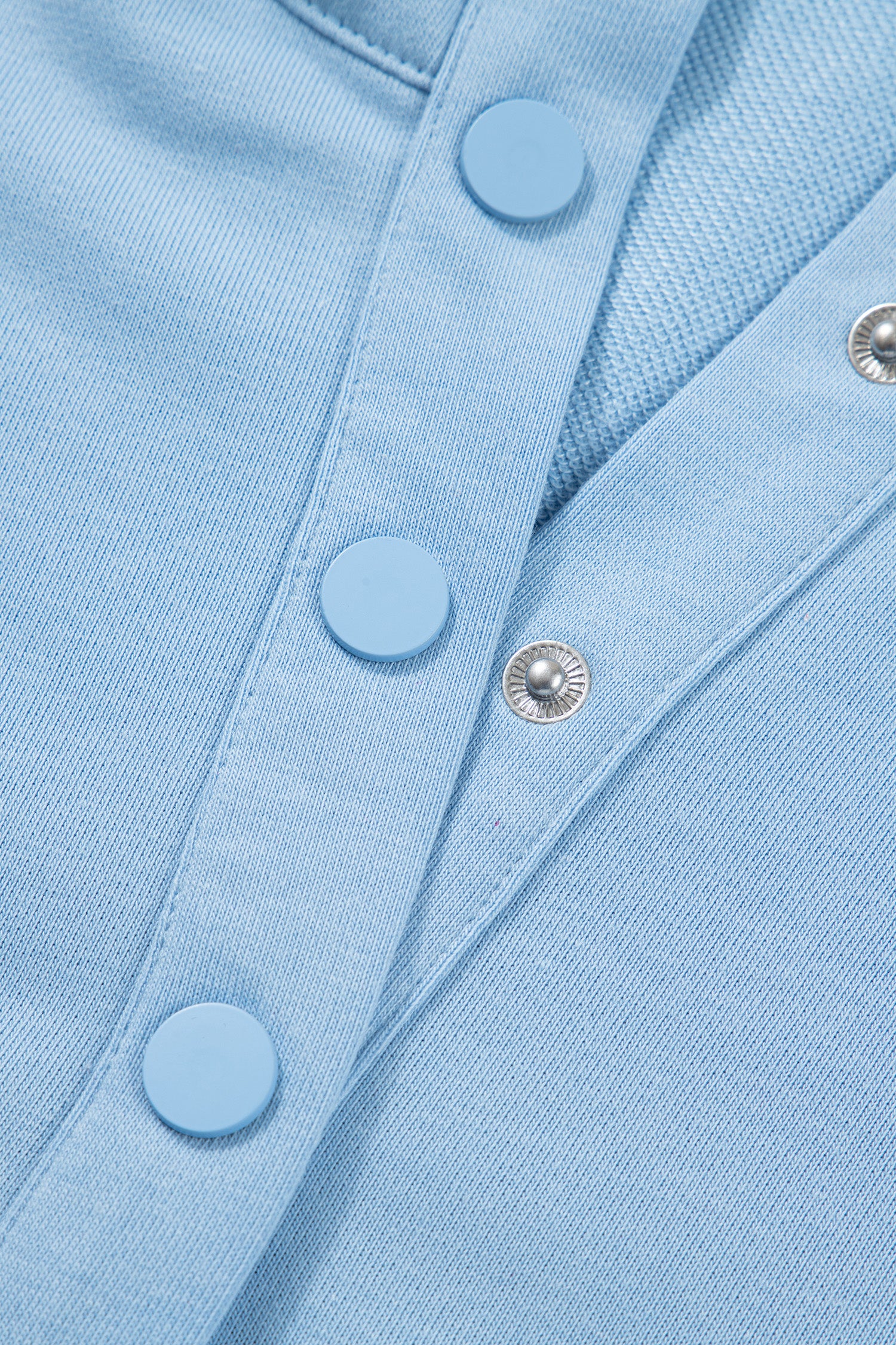 Women's Polo Collar Snap Button Scallop Hem Mini Dress | Beau Blue & Sea Green | UK 8-22 at LivelyLooks