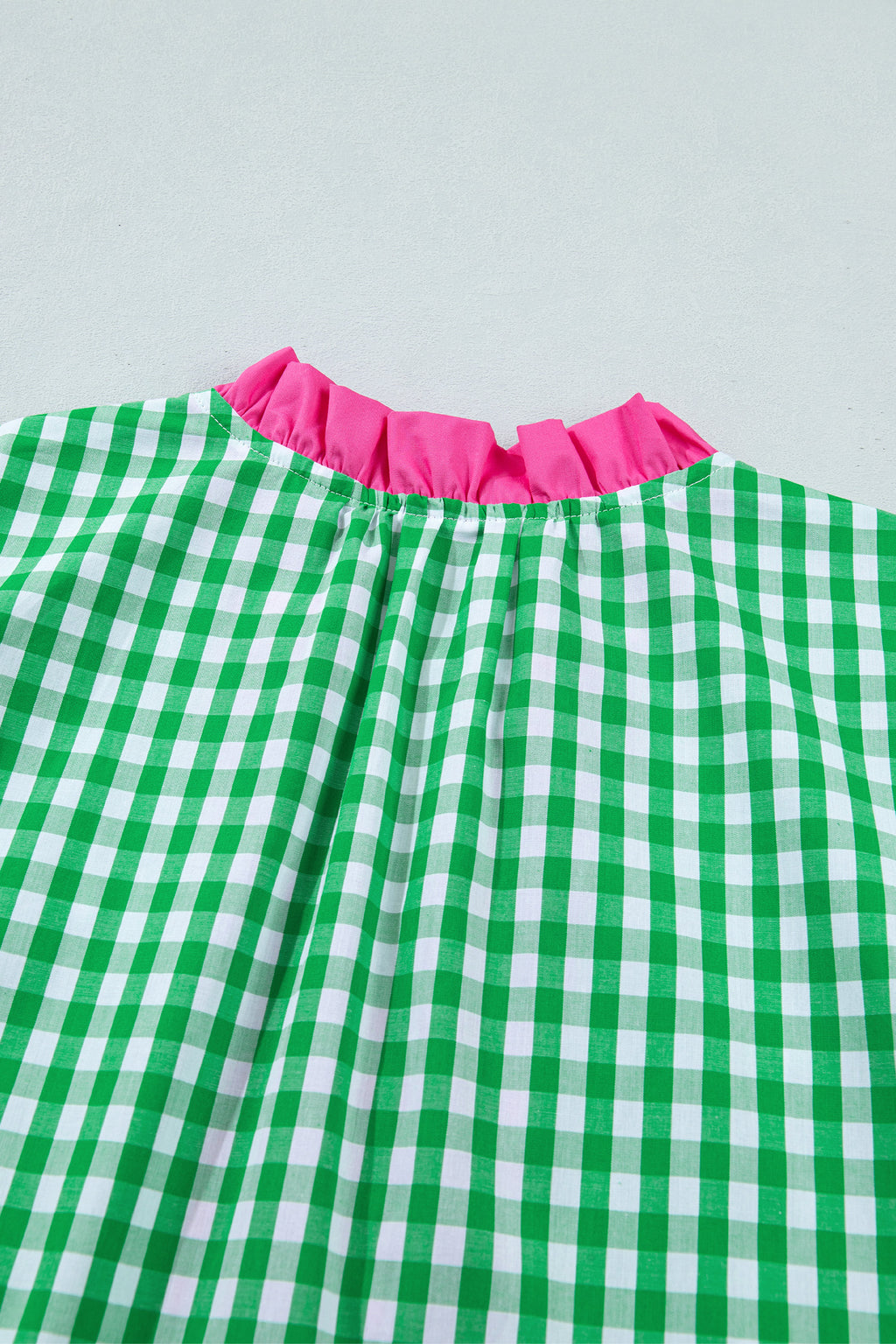 Bright Green Colour Block Plaid Summer Midi Dress S-XL