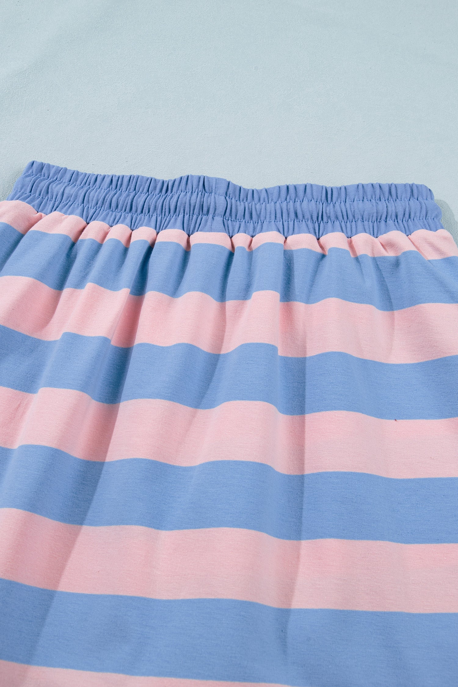 Striped Dolman Tee & Drawstring Skort Set – Pink, Rose & Yellow
