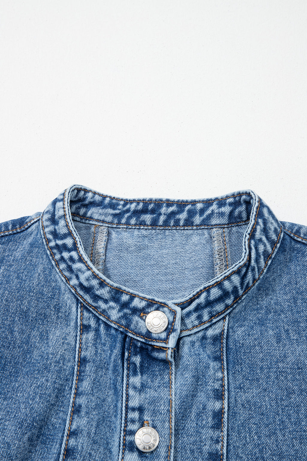 Women's Myosotis Blue Western Belt Button-Down Sleeveless Denim Mini Dress at LivelyLooks