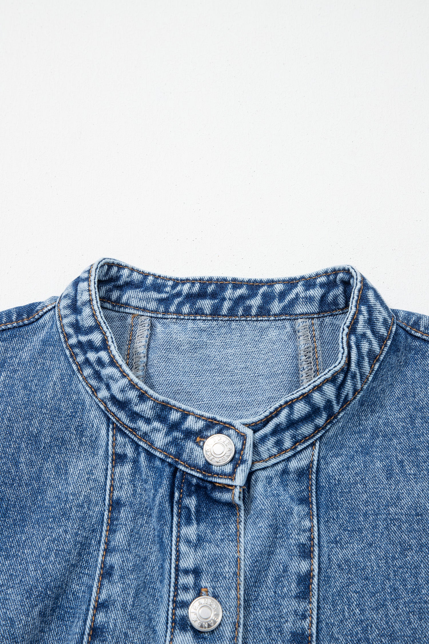 Women's Myosotis Blue Western Belt Button-Down Sleeveless Denim Mini Dress at LivelyLooks