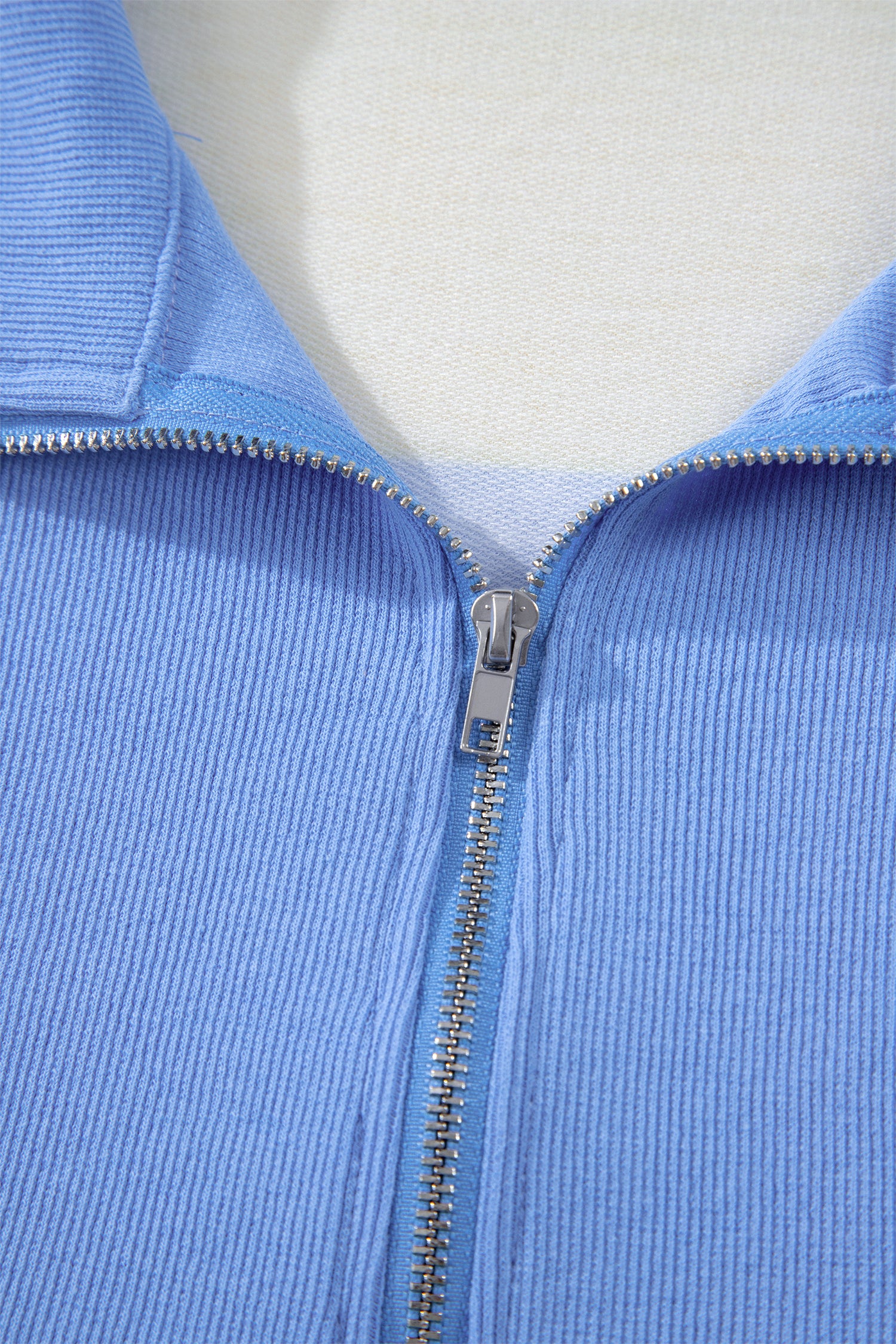 Seam Detail Half-Zip Tee & Casual Shorts Co-ord | Pink, Sky Blue & Yellow Stripe
