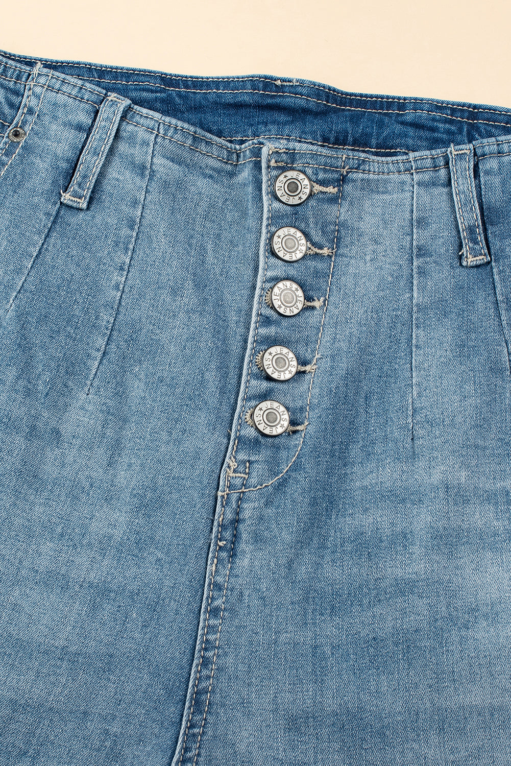 Women's Women's Medium Wash Straight Jeans Multi Button Loose Leg Sizes 6-16 at LivelyLooks