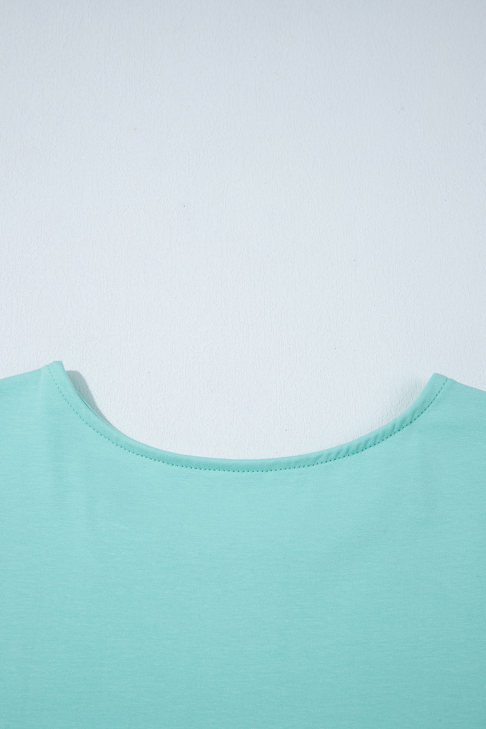 Beige & Mint Green Frilled Trim Crew Neck Loose Mini Dress S-XL
