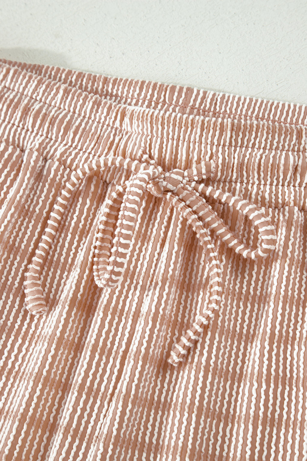 LivelyLooks Stripe Raised Rib Tee & Drawstring Shorts Set Women's S-XL women's fashion