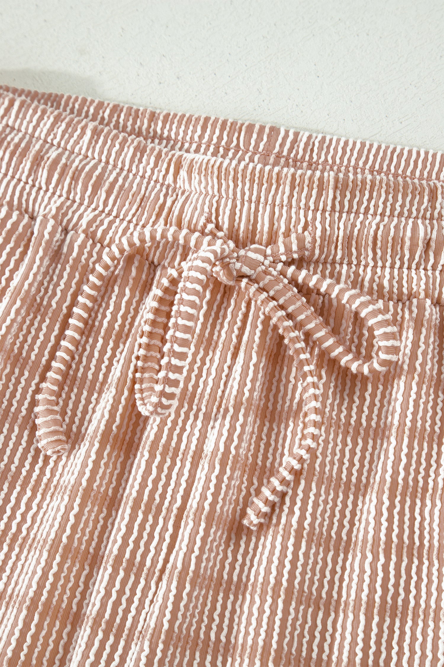 LivelyLooks Stripe Raised Rib Tee & Drawstring Shorts Set Women's S-XL women's fashion
