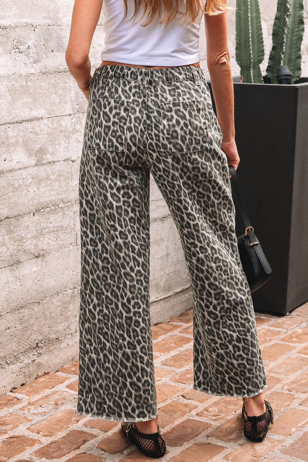 Shop Yellow Leopard Print Straight Loose Leg Jeans UK 8-20 at LivelyLooks