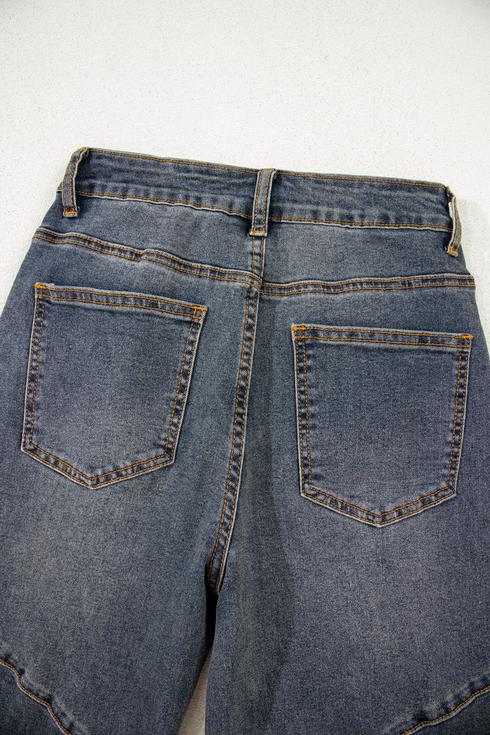 Shop Sail Blue Exposed Stitching Loose Straight High Waist Barrel Jeans at LivelyLooks