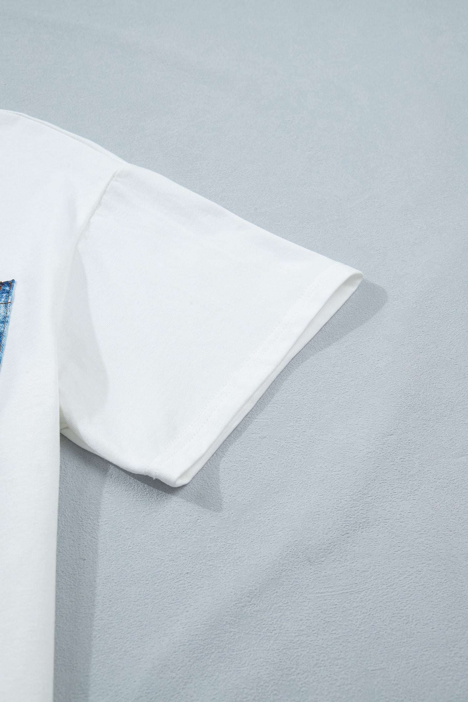 LivelyLooks Sail Blue Colour Block Chest Pocket Casual Short Sleeve Top women's fashion