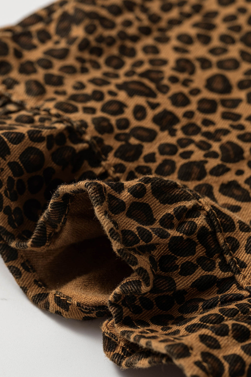 Brown Leopard Print Ruffled Hem Shift Jeans | UK 8–18