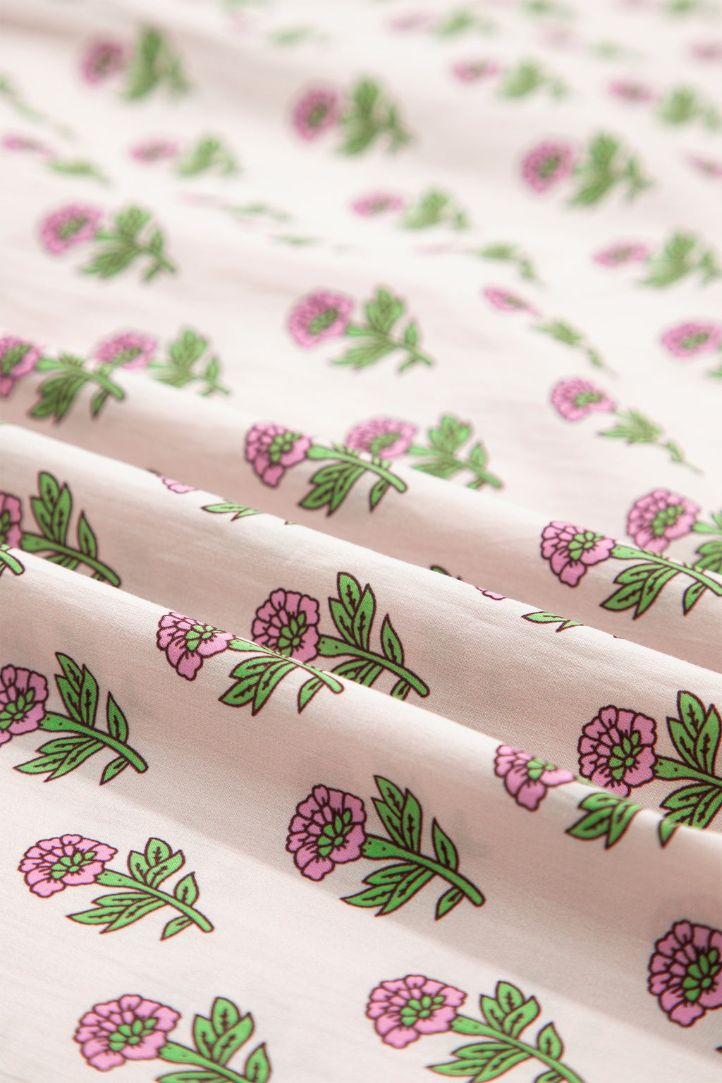 Women's Pink Floral V-Neck Scallop Trim Button Front Short Sleeve Maxi Dress at LivelyLooks