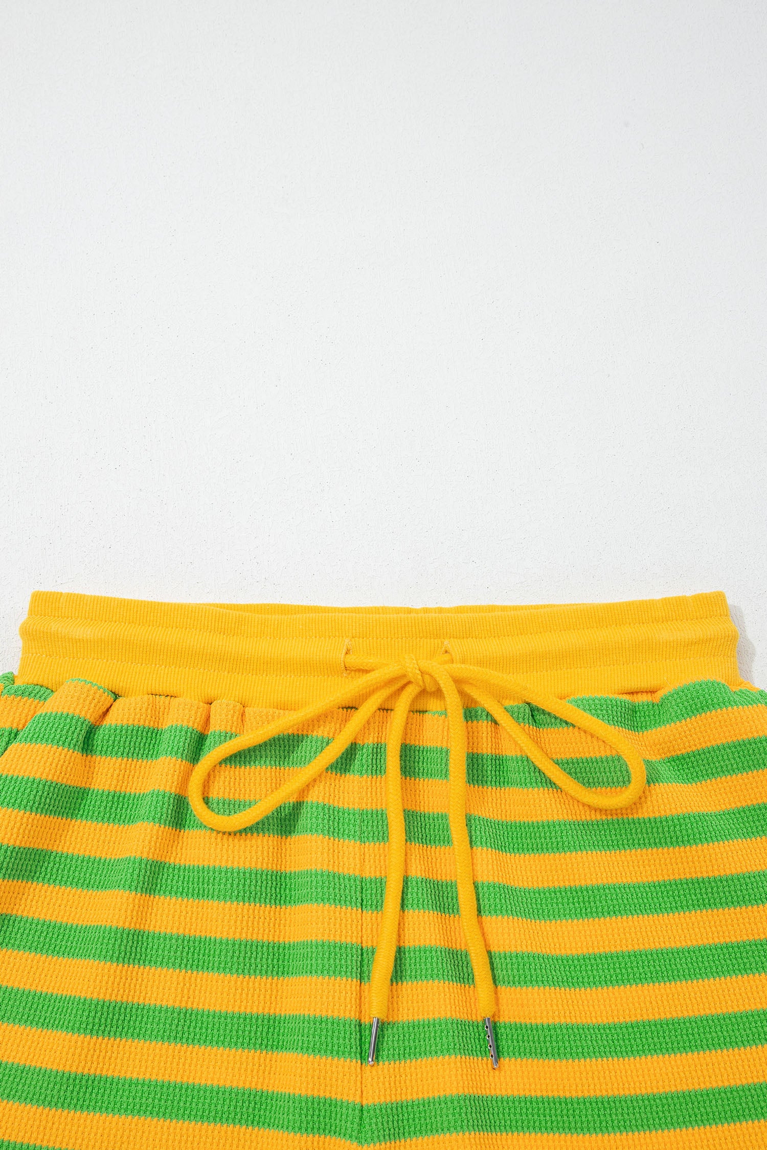 Women's Stripe Puff Sleeve Top & Shorts Matching Set S-2XL