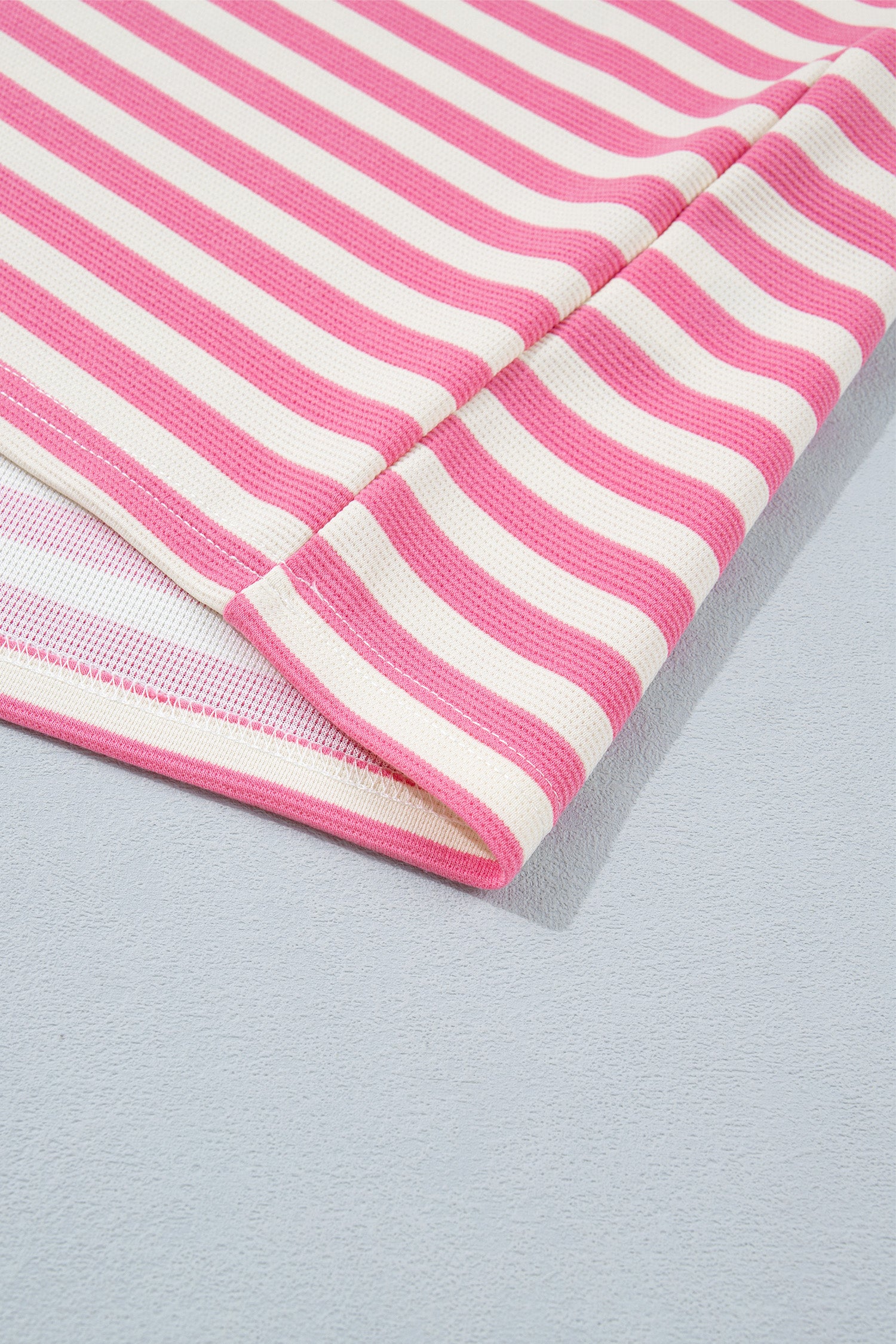 Women's Pink Stripe Patchwork Short Sleeve T-Shirt Shift Dress S-XL
